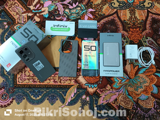 Infinix Note 50 pro 8/256 ৯ মাসের ওয়ারেন্টি সহ